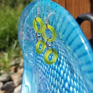 Recycled Glass and .925 silver earrings